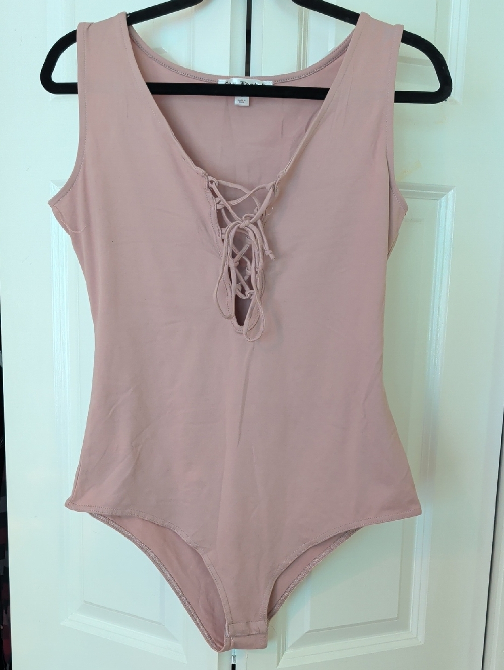 Say What? Mauve Lace-Up Tank Bodysuit